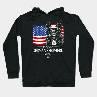 German Shepherd Mom American Flag patriotic dog Hoodie